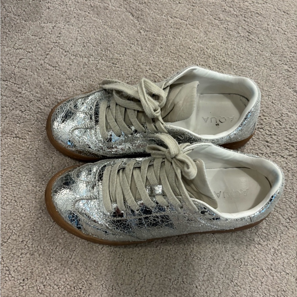 Aqua Silver Sneakers
